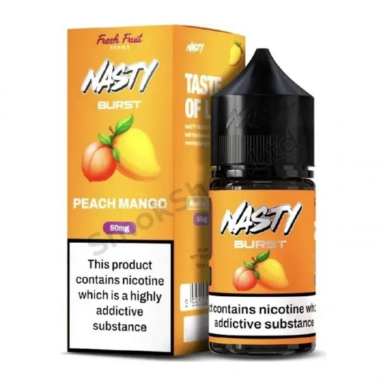 Nasty Burst Peach Mango Salt Likit 30ml – Şeftali ve Mango Nasty Burst Peach Mango Salt Likit 30ml – Şeftali ve Mango