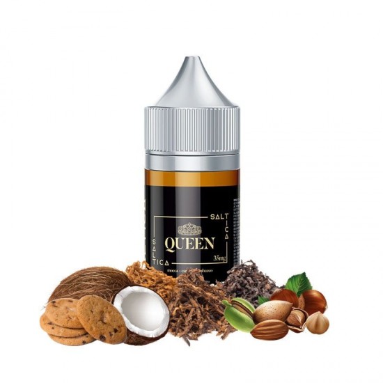Saltica Queen Salt Likit 30ml – Hindistan Cevizli Kurabiye, Badem, Fındık ve Tütün Saltica Queen Salt Likit 30ml – Hindistan Cevizli Kurabiye, Badem, Fındık ve Tütün