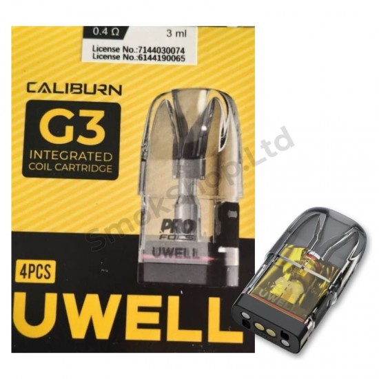 Uwell Caliburn G3 0.4Ω Kartuş 3 ml (4'lü Paket) – RDL, GPP Uyumlu Uwell Caliburn G3 0.4Ω Kartuş 3 ml (4'lü Paket) – RDL, GPP Uyumlu