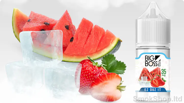 Big Boss Ez Duz It 30 mL (Salt) - karpuz, buz küpleri ve çilek yanında 30 ml şişe