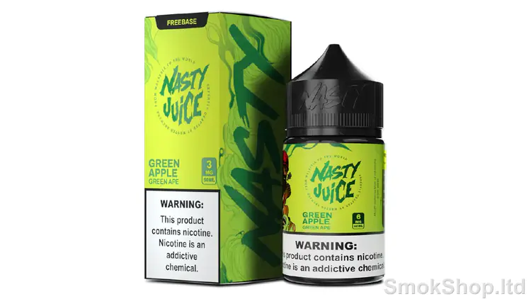 Nasty Juice Green Ape 60mL - yeşil elma aromalı 60 ml şişe ve kutusu