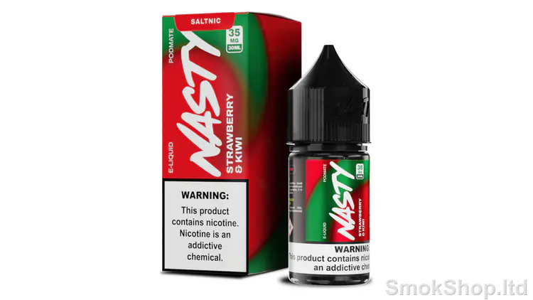 Nasty Podmate Strawberry Kiwi Salt 30 ml - çilek ve kivi aromalı Podmate saltnic kutusu ve 30 ml salt likit şişesi