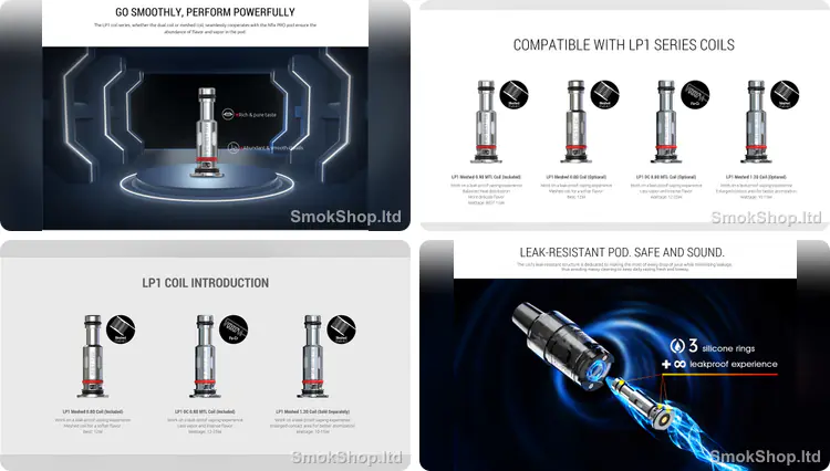 SMOK LP1 0.8 coil - LP1 serisiyle uyumlu kartuş, coil seçenekleri ve sızıntıya dayanıklı kartuş yapısı