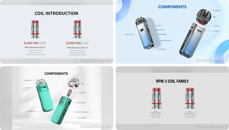 Smok Nord 5 Coil - RPM 3 coil ailesi, Nord 5 ve Nord GT kartuşunda coil yuvası