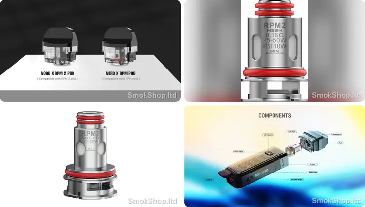 Smok Nord X Coil - Nord X RPM 2 ve RPM kartuşları, RPM 2 Mesh 0.16Ω ve RPM 2 DC 0.6Ω MTL coil