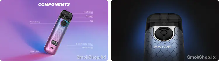 SMOK Novo 4 Kartuş - Novo 4 cihazına takılı pod ve hava girişi ayarı