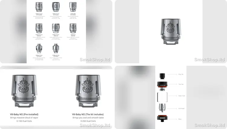 Smok TFV8 Baby Coil - V8 Baby coil ailesi (T6, T8, Q2, X4, M2), V8 Baby-X4 coil ve TFV8 Baby tankta coil başlığı
