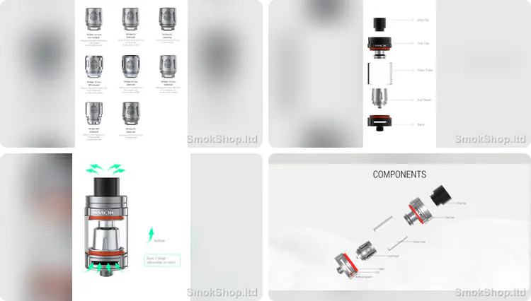 SMOK TFV8 Baby V8-Q2 EU Core 0.4 Ohm - V8 Baby coil ailesi, TFV8 Baby tank parçaları, hava akışı ve coil başlığı
