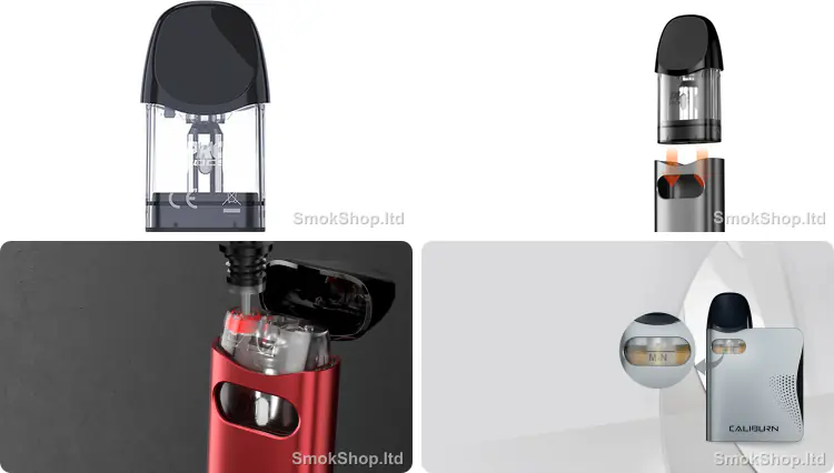 Uwell Caliburn A3 Kartuş - PRO-FOCS pod yapısı, manyetik bağlantı, üstten dolum ve likit penceresi