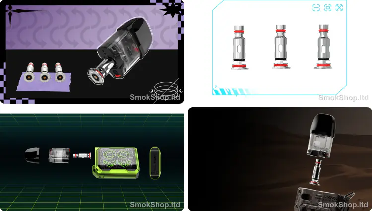 Uwell Caliburn G2 Coil - Meshed-H coil seçenekleri ve poda alttan kolay montaj