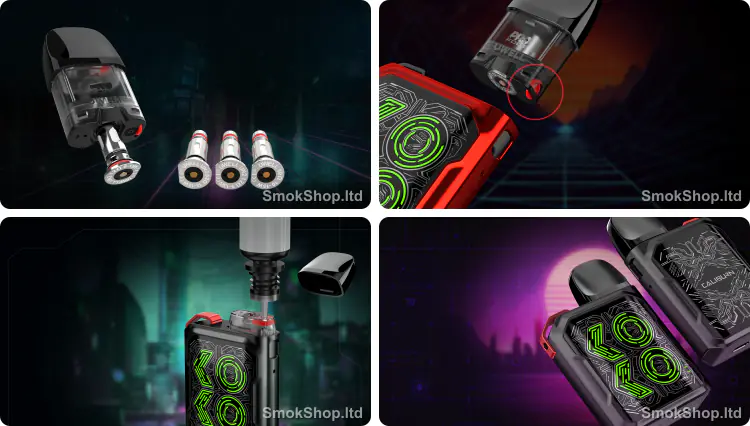 Uwell Caliburn GK2 - uyumlu Caliburn G coil'ler, ayarlanabilir hava akışı, üstten dolum ve hafif gövde