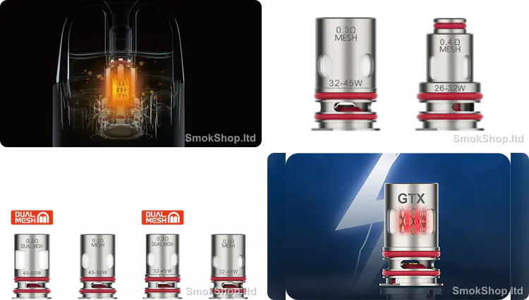 Vaporesso Armour GS / G Coil - pod içinde ısınan GTX mesh coil, direnç seçenekleri ve GTX coil yapısı