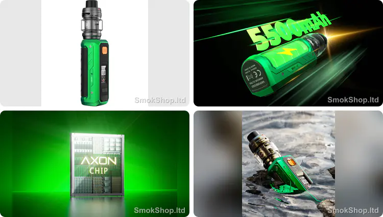 Vaporesso Armour Ultra - 100W güç ve ekran, 5500mAh batarya, AXON çip ve suya dayanıklı gövde