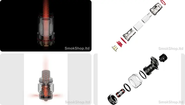Vaporesso GTi Coil - hava akışı, coil iç yapısı ve iTank içinde GTi coil