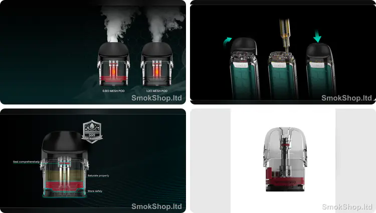 Vaporesso LUXE Q Pod Kartuş - 0.8 ohm ve 1.2 ohm MESH kartuş, üstten dolum, SSS sızdırmaz yapı