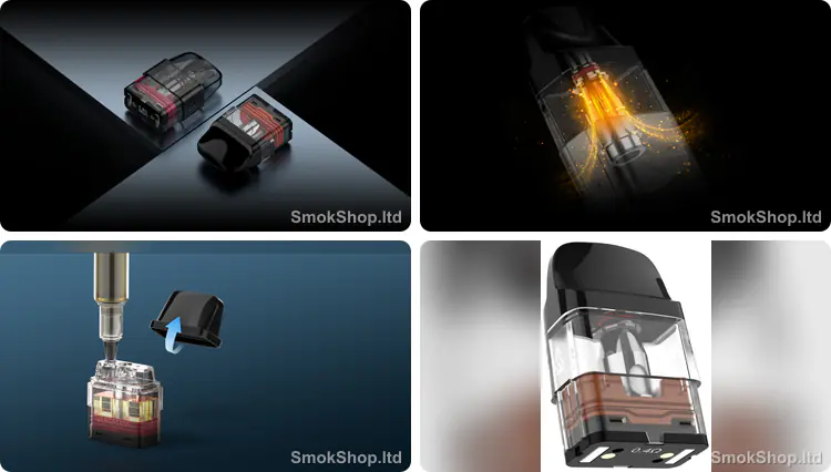 Vaporesso XROS 4 0.4 Ohm COREX 2.0 Kartuş - COREX mesh ısıtma, üstten dolum ve 0.4 ohm kartuş görünümü
