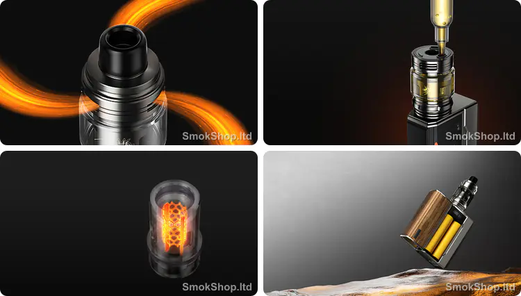 Voopoo Drag 4 - üstten hava akışlı UFORCE-L tank, kolay üstten dolum, PnP coil ve çift 18650 pil