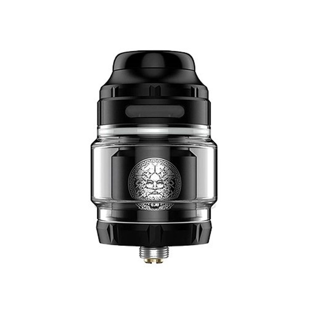 Zeus X Atomizer - siyah GeekVape Zeus X RTA, kabarık cam hazne ve 510 bağlantı pimi